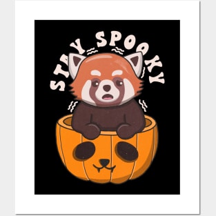 Cute Red Panda Stay Spooky Posters and Art